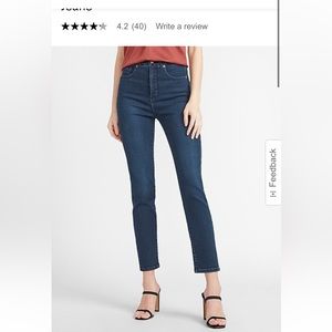 EUC! Express Slim Super High Waisted Dark Wash Slim Jeans. Sz 12